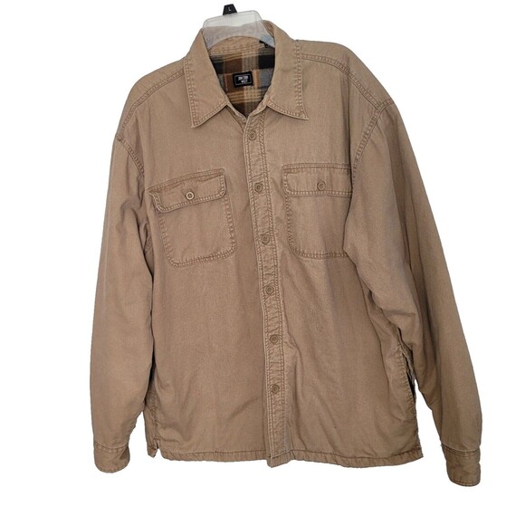 Vintage Junction West Shacket Jacket XL Brown Corduroy Shacket Flannel Lined - Picture 1 of 9